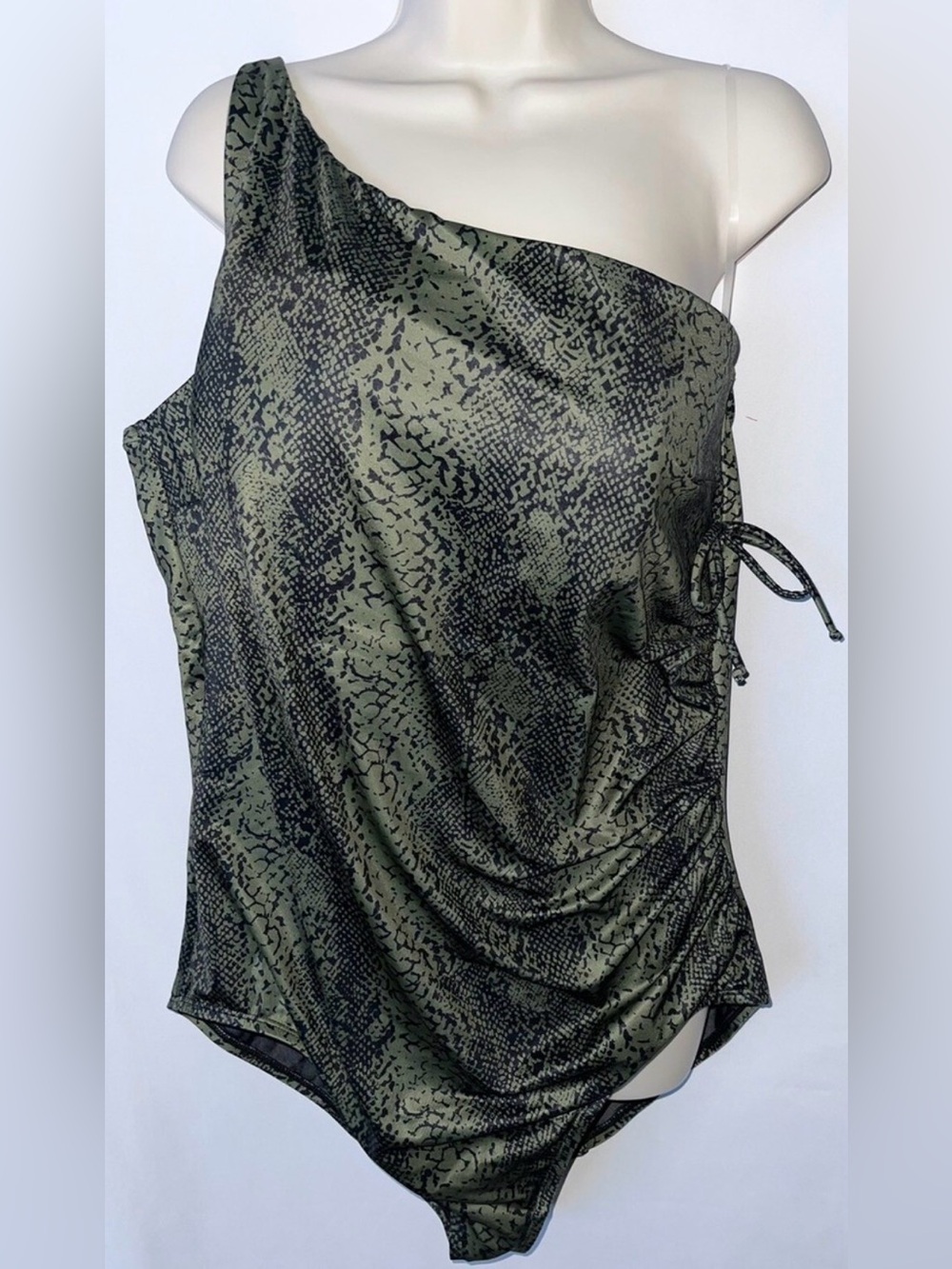 Swim by Cacique One Shoulder Tankini Swim Sz 20 Animal Print Slimming Shaping
